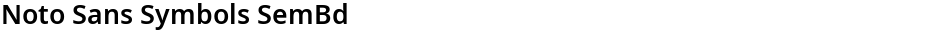 Noto Sans Symbols SemBdDemo