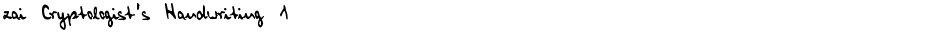 zai Cryptologist's Handwriting 1905Demo
