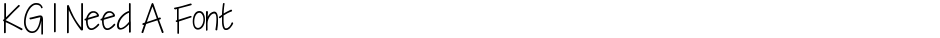 KG I Need A FontDemo