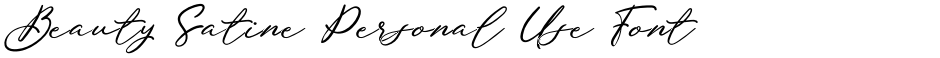 Beauty Satine Personal Use FontDemo