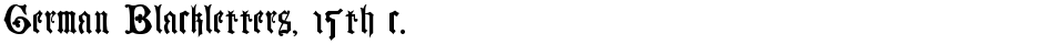 German Blackletters, 15th c.Demo