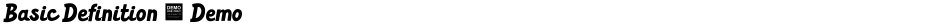 Basic Definition - DemoDemo