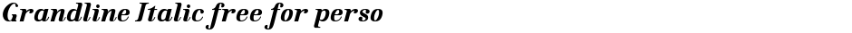 Grandline Italic free for persoDemo