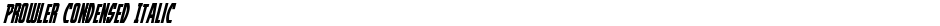 Prowler Condensed ItalicDemo