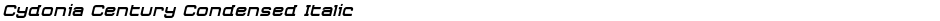 Cydonia Century Condensed ItalicDemo