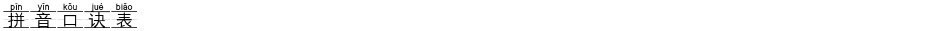 拼音口诀表Demo