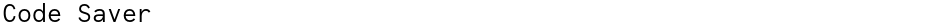 Code SaverDemo