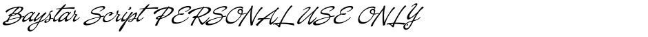 Baystar Script PERSONAL USE ONLY Light PERSONAL USE ONLYDemo