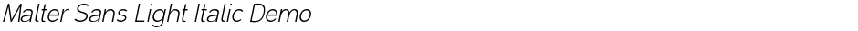 Malter Sans Light Italic DemoDemo