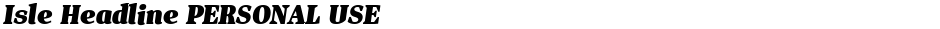 Isle Headline PERSONAL USEDemo