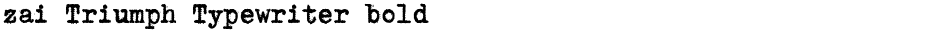 zai Triumph Typewriter boldDemo