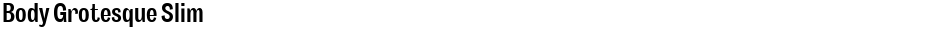 Body Grotesque SlimDemo