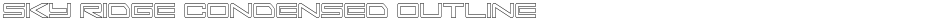 Sky Ridge Condensed OutlineDemo