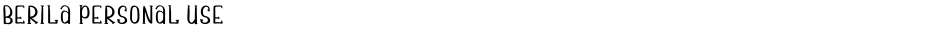 Berila PERSONAL USEDemo