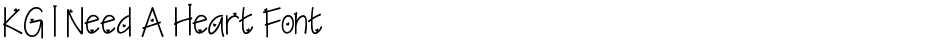KG I Need A Heart FontDemo