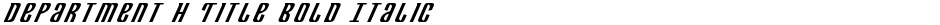 Department H Title Bold ItalicDemo